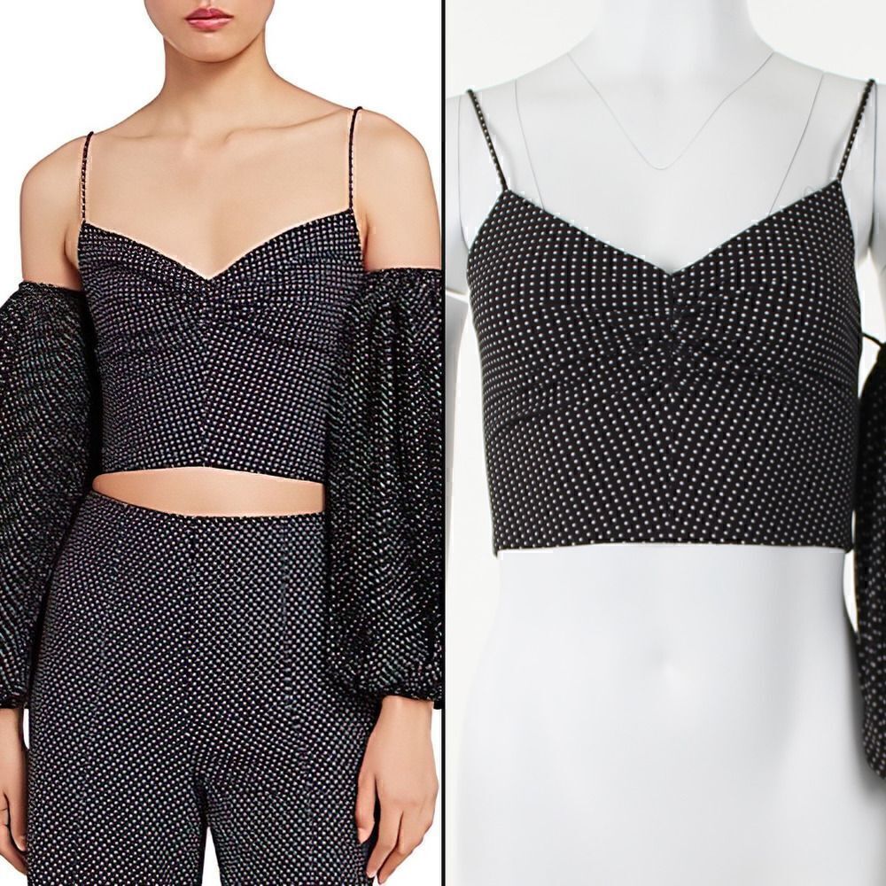 Alice + Olivia Kamila Off-the-Shoulder Crop Top